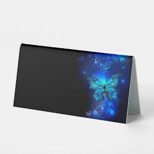 Plaque De Table Morpho Butterfly in the Dark Background