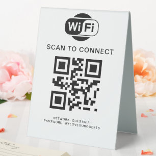 Plaque De Table Mot de passe Wifi   Analyse du code QR pour se con