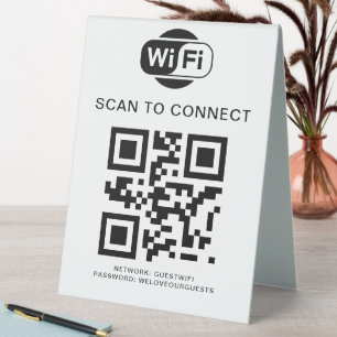 Plaque De Table Mot de passe Wifi   Analyse du code QR pour se con