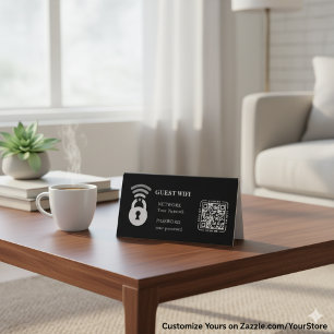 Plaque De Table Mot de passe Wifi invité et réseau Table d'affaire