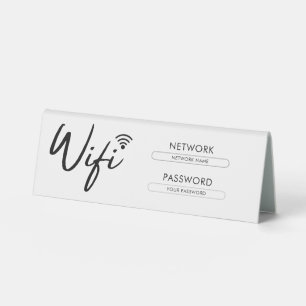 Plaque De Table Mot de passe Wifi Réseau moderne 