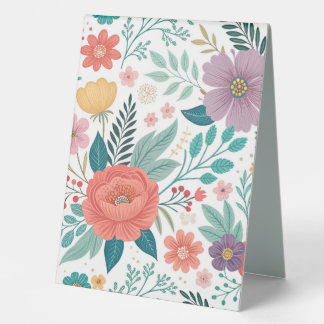 Plaque De Table Motif d'impression floral dynamique