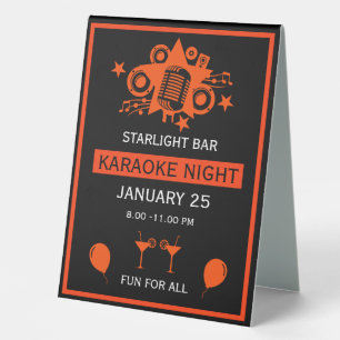 Plaque De Table Mur de promotion Karaoke