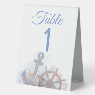 Plaque De Table Nautical Beach Mariage Numéro du thème