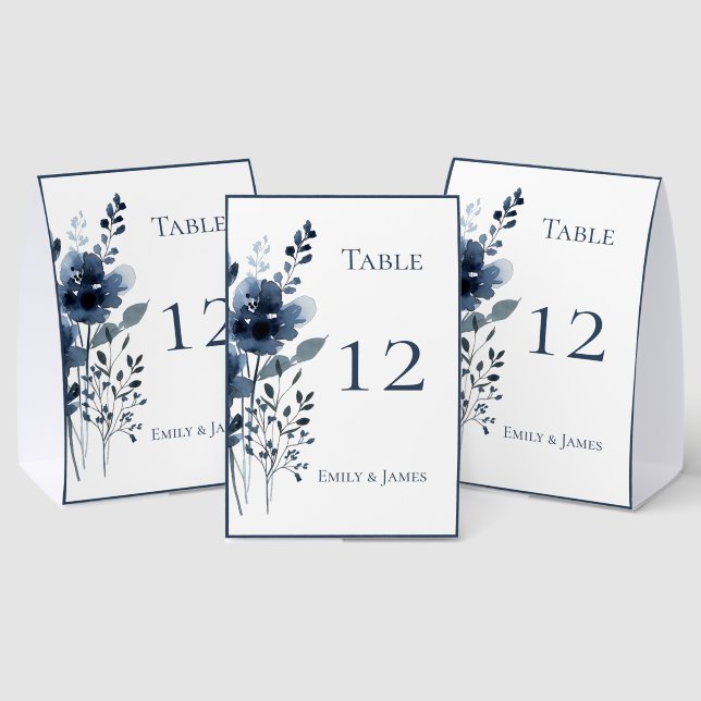 Plaque De Table Navy Blue Botanical Wedding (Insitu (multi))
