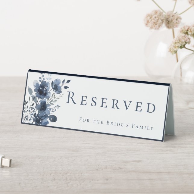 Plaque De Table Navy Blue Botanical Wedding (En SItu (Tableau))