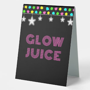 Plaque De Table Neon Retro Stars Glow Party