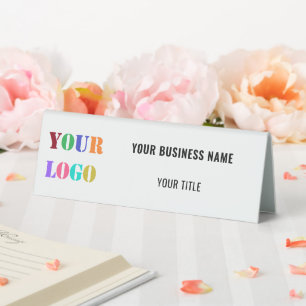 Plaque De Table Nom du logo de l'entreprise personnalisée Texte In