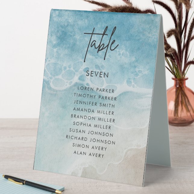 Plaque De Table Nombre de tables de mariage pour la plage estivale (En SItu (Tableau))