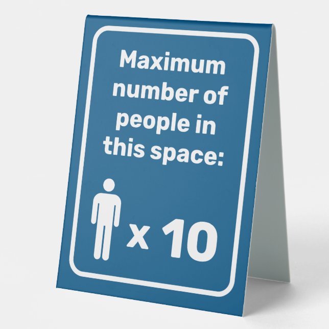 Plaque De Table Nombre maximal de personnes (Recto)