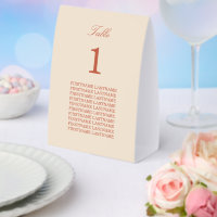 Noms des invités tente de table en papier écriture