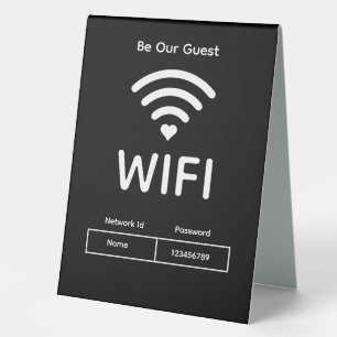 Plaque De Table Notre Guichet Wifi Mot de passe Table Tente