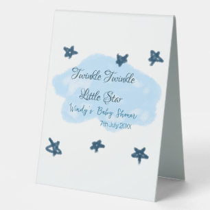 Plaque De Table Nuages bleus scintillant Twinkle Little Star bébé