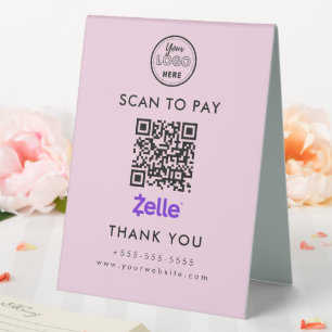 Plaque De Table Numérisation de code professionnel Zelle QR pour p