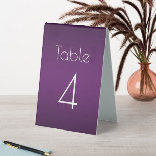Plaque De Table Numéro de Mariage de dégradé violet