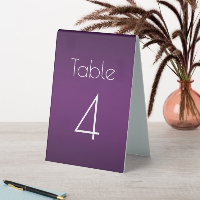 Plaque De Table Numéro de Mariage de dégradé violet (En SItu (Tableau))