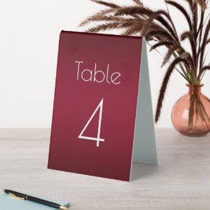 Plaque De Table Numéro de Mariage rouge Bourgogne