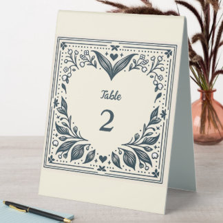 Plaque De Table Numéro de table Blooms externes
