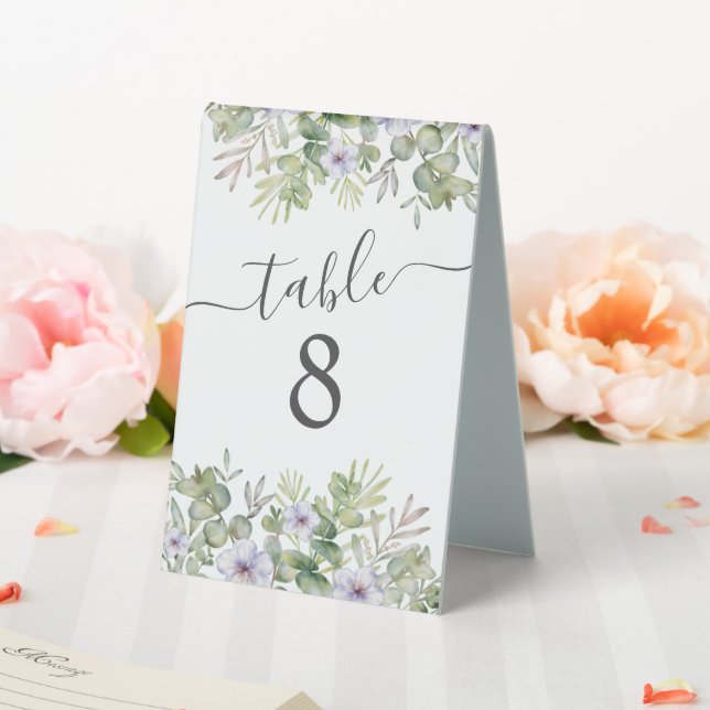 Plaque De Table Numéro de table de calligraphie et de feuillage à  (In SItu (Mariage))