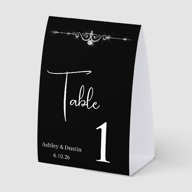 Plaque De Table Numéro de table de mariage  (Recto)