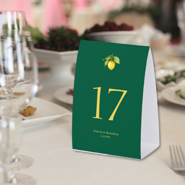 Plaque De Table Numéro de table de mariage au citron  (Créateur téléchargé)