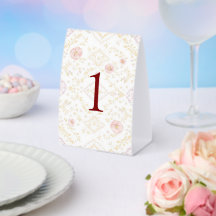Numéro de table de mariage élégant