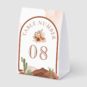 Plaque De Table Numéro de table de mariage Fleur de Cactus en Terr