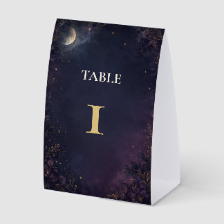 Plaque De Table Numéro de table de mariage gothique céleste éditab