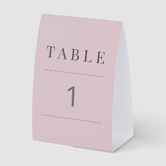 Plaque De Table Numéro de table de mariage minimaliste Rose Poussi