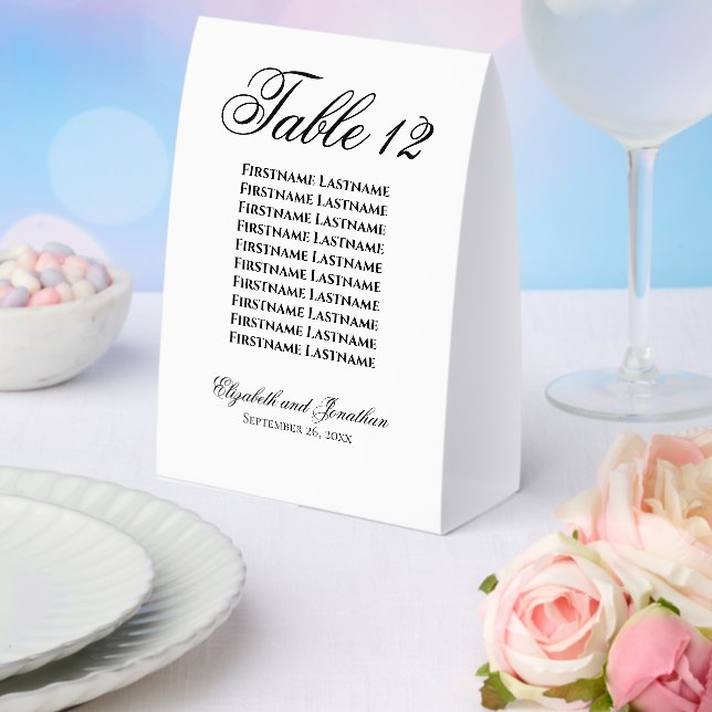 Plaque De Table Numéro de table de mariage simple et élégant avec  (Insitu (mariage))