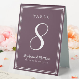 Plaque De Table Numéro de table de mariage violet cassis personnal