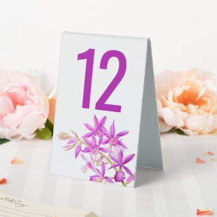 Plaque De Table Numéro de table du mariage de fleurs d'orchidées v