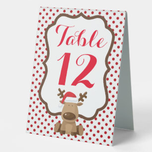 Plaque De Table Numéro de table Tente Card Reindeder Noël XMAS Pol