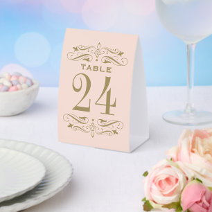 Plaque De Table Numéro de table Vintage Blush Antique Flourish