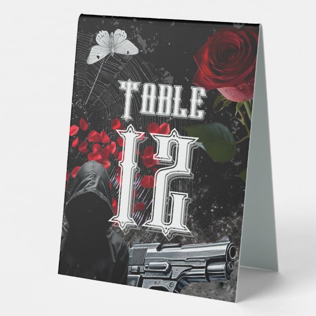 Plaque De Table Numéro de tableau Carte de tente Hauning Adeline Z (Verso)