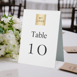 Plaque De Table Numéro de tableau du logo de l'entreprise noir