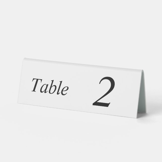 Plaque De Table Numéro noir douze 6x2 Tente (Recto)
