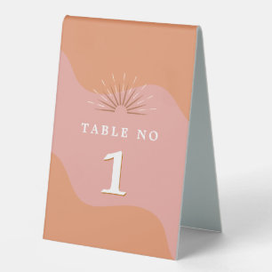 Plaque De Table Numéros de table Super rose orange de TRIXIE Retro