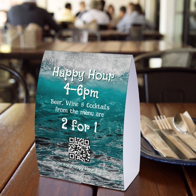 Plaque De Table Ocean Waves Happy Hour (Insitu (restaurant))