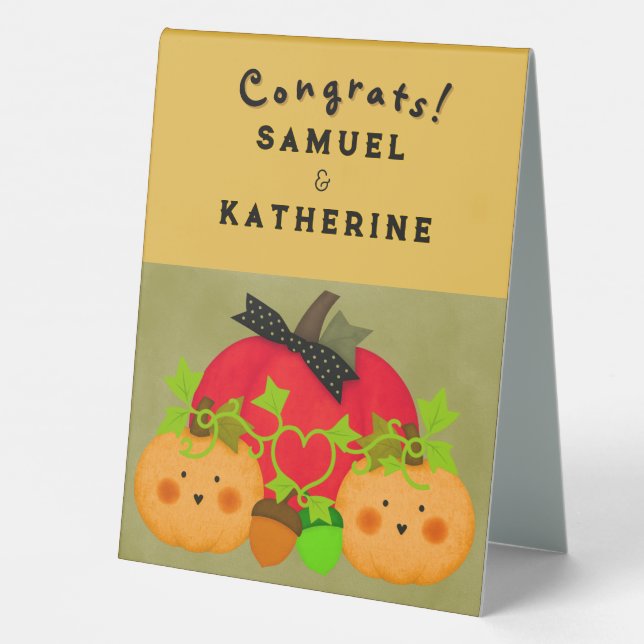 Plaque De Table October Halloween Wedding Shower Table Tent Sign (Verso)