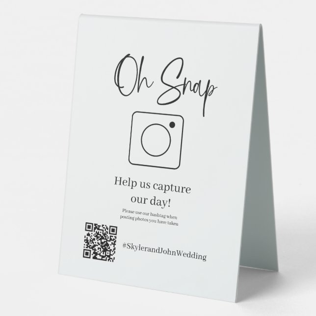 Plaque De Table Oh Snap Table Top Sign (Verso)