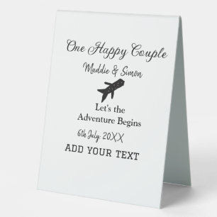 Plaque De Table One happy Couple, l'aventure commence co mariage