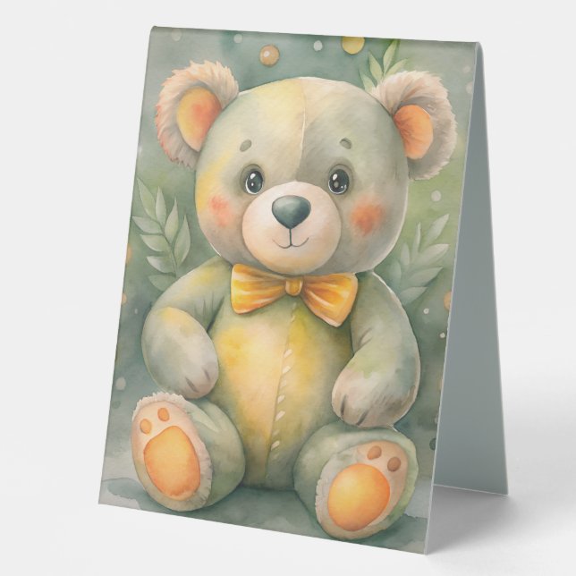 Plaque De Table Ours en peluche mignon (Recto)