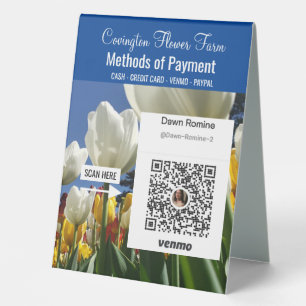 Plaque De Table Paie personnalisée de la batterie de fleurs - Sign