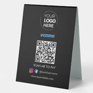 Plaque De Table Paiement du code QR Venmo Numériser pour payer n