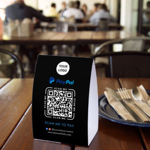 Plaque De Table Paiement par code QR Paypal Scanner pour payer l