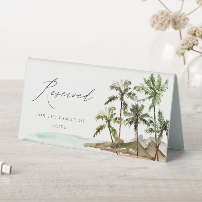Plaque De Table Palmiers Tropical Beach Sand Mariage Réservé (En SItu (Tableau))