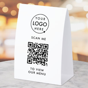 Plaque De Table Pancarte de table avec code QR Présentoir de men
