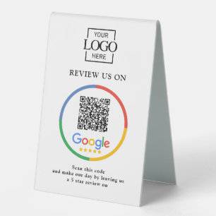Plaque De Table Panneau de code QR de critiques Google pour logo d