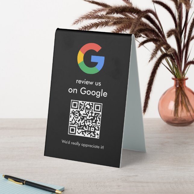 Plaque De Table Panneau de code QR Google pour examen moderne (En SItu (Tableau))